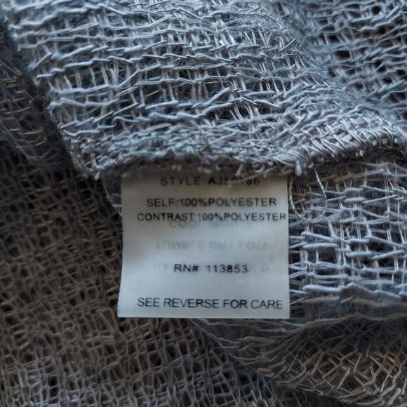 NEW Sugar Lips Grey Mesh Button Blouse Size M - Picture 11 of 12